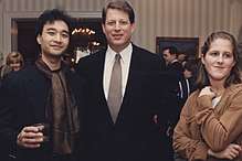 A Alain Nu with Al and Sarah Gore at vice president residence in 1995