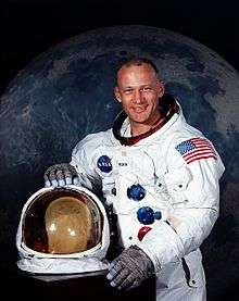 Buzz Aldrin's Astronaut portrait. He guest starred in this episode.