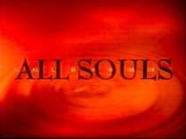 An image with the text "All Souls" set against a sepia backdrop of a ripple in water.