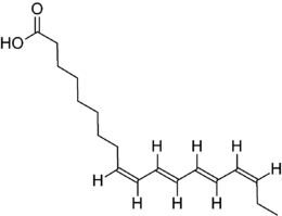 Structural formula of α-parinaric acid