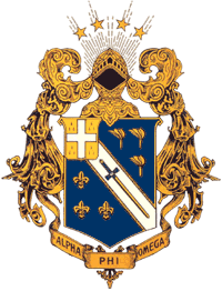 The official coat of arms of Alpha Phi Omega