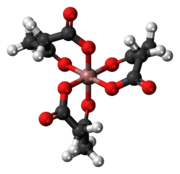 Ball-and-stick model of the aluminium acetoacetate molecule