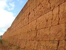 red earthen wall