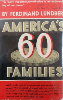 Cover of the 1946 printing of America's 60 Families
