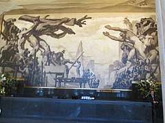 Part of "American Progress", the mural that replaced "Man at the Crossroads"