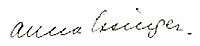 Anna Essinger's signature