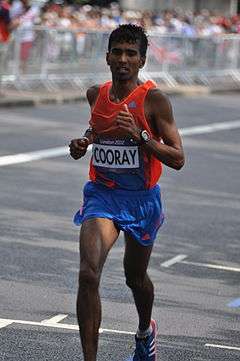 Anuradha Cooray participating in the 2012 Men's Olympic marathon