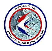 Logo of Apollo 15, with wings over the lunar surface