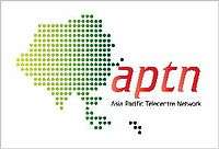 Asia-Pacific Telecentre Network logo based on a map of the Asia-Pacific Region.