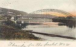 1905 arch bridge in Bellows Falls, Vermont over the Connecticut River