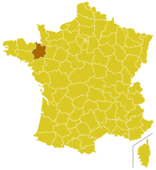 Locator map of Archdiocese of Rennes