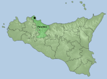 Locator map of Archdiocese of Palermo