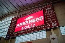 Arkansas updated scoreboard, installed in 2005.