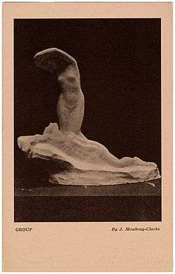 Postcard featuring a sculpture by Mowbray-Clarke