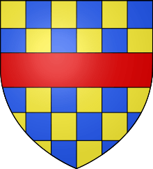 Clifford Arms:Checky Or and Azure a Fess Gules