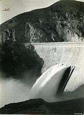 Photo of water being discharged from the Arrowrock Dam