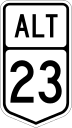 Diagram depicting Alternate National Route 23 route marker
