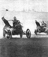 Auto poloists chase each other down the field in a 1913 photograph by Collier's Magazine