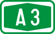 Slovenian A3 motorway shield