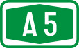Slovenian A5 motorway shield