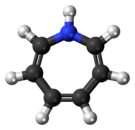 Ball-and-stick model of the Azepine molecule