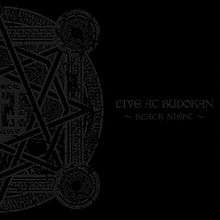 A black album cover, with one half of a circular design on the left side and the words "LIVE AT BUDOKAN" and "~BLACK NIGHT~" on the right side, both in a lighter black color.