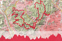 Route and elevation profile of Barcelona Trail Races 2016.