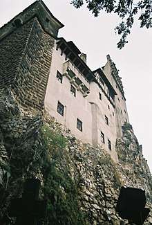 Detail of a fortress of stone built on a cliff