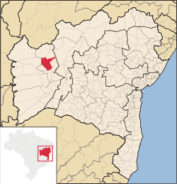 Map locator of Bahia's Cotegipe city