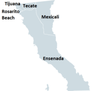 Map of the Municipalities of Baja California