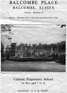 Balcombe Place School prospectus. 1955