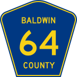 Baldwin County Road 64 route marker