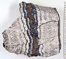 A striped rock