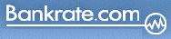 Bankrate.com logo in Avant Garde white on light blue