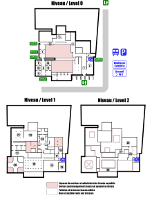 Plan des trois niveaux du musée à l’issue de la rénovation.