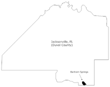 Location of Bartram Springs in Jacksonville