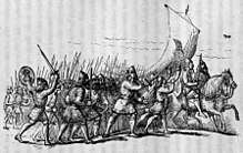 Illustration of a Viking army on the march