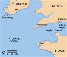 The island of Groix is near the French coast southeast of Brest.