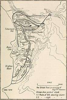 A map depicting the movement of military forces