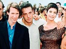 Ben Affleck, Michael Bay and Liv Tyler posing on the red carpet