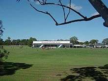 Sports oval and school buildings