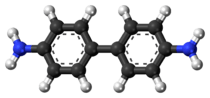 Ball-and-stick model of the benzidine molecule