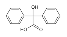 Skeletal formula of benzilic acid