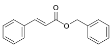 Skeletal formula of benzyl cinnamate