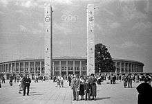 The Olympiastadion hosting its first major athletics event: the 1936 Summer Olympics