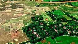 Bird's eye view of islampur village, jagannathpur upazila, sylhet