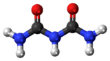 Ball-and-stick model of the biuret molecule