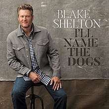 Blake Shelton appear sitting on a stool in front of a grey wall that displays the song's title.