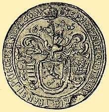 A seal depicting a coat-of-arms