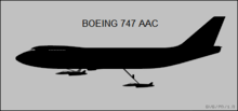 Silhouette diagram of 747 airborne aircraft carrier aircraft